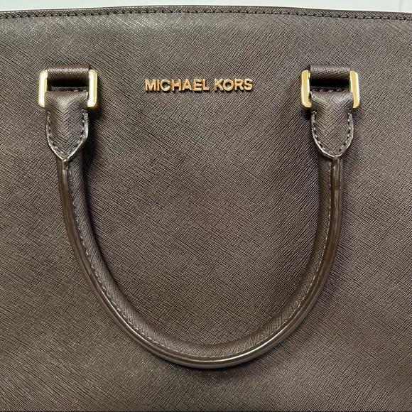 Michael Kors Selma Large Satchel Zip Top in Brown - Picture 10 of 16